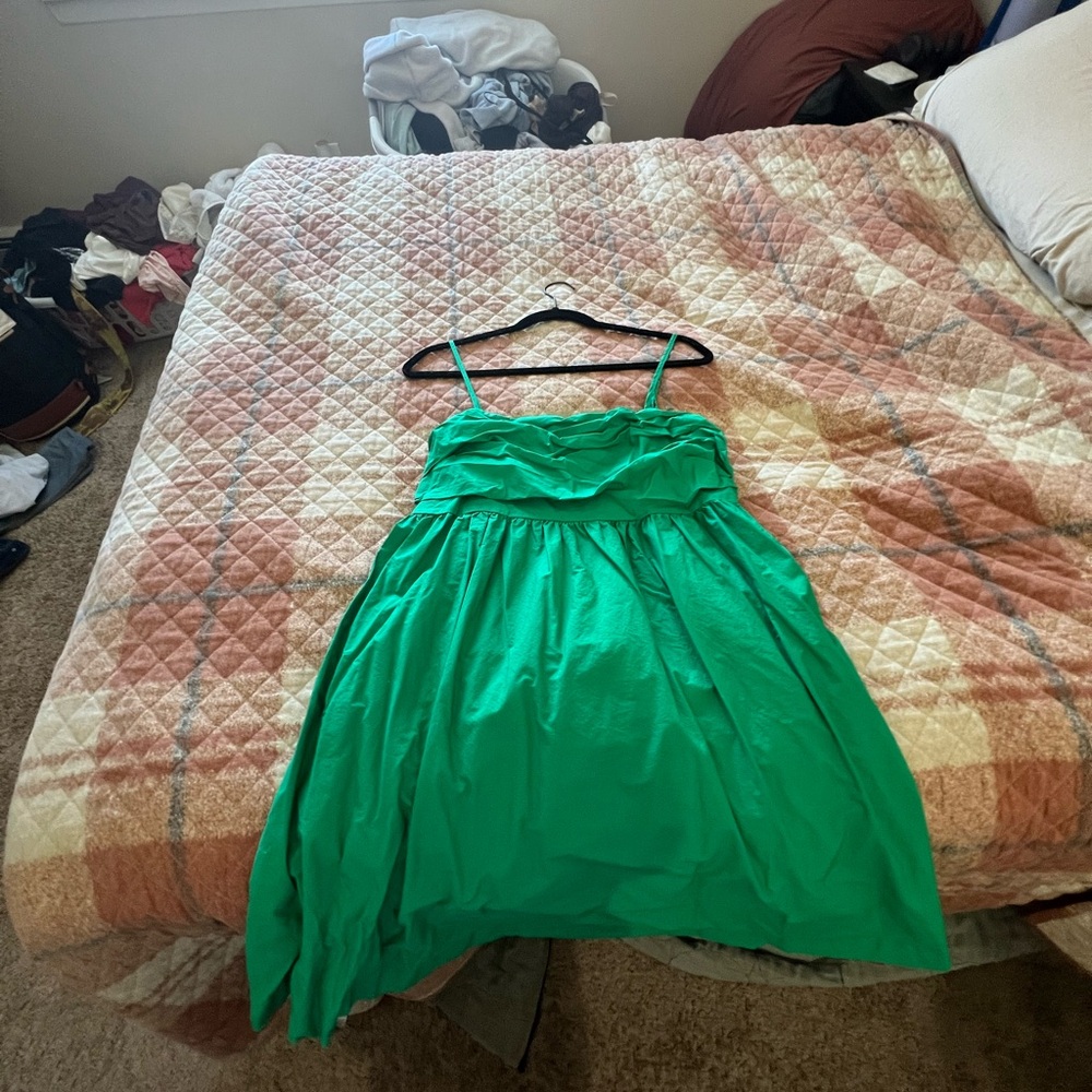 Vibrant Green Spaghetti Strap sundress Dress